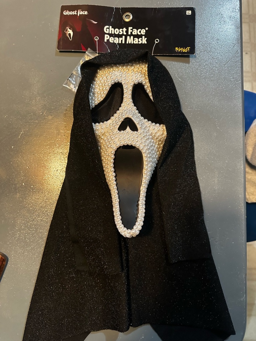 Spirit Ghost Face Pearl Mask - Black and White